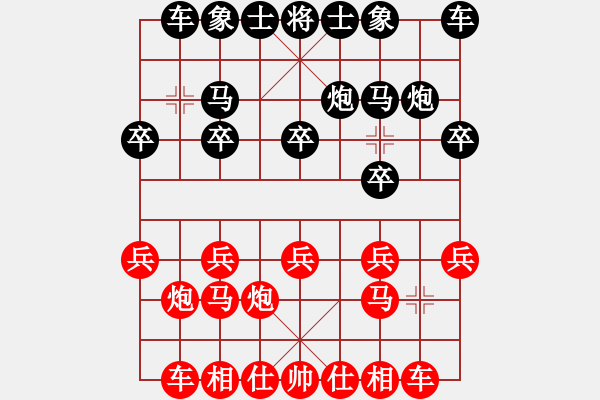 象棋棋譜圖片：過宮炮對黑7路卒右過宮炮（基本格式） - 步數(shù)：10 