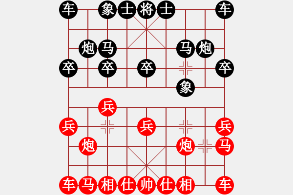 象棋棋譜圖片：先手布局 - 步數(shù)：10 