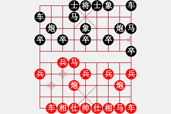 象棋棋譜圖片：仙人指路進(jìn)右馬對飛象（紅勝） - 步數(shù)：10 