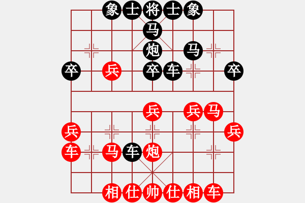 象棋棋譜圖片：2019.5.7.5十分鐘場先勝霸王順炮 - 步數(shù)：30 