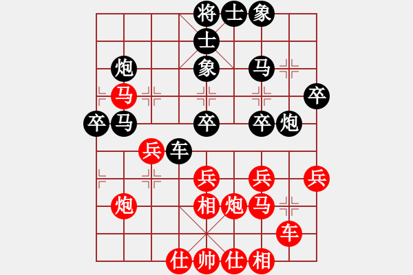 象棋棋譜圖片：五七炮對(duì)屏風(fēng)馬進(jìn)７卒 紅左直車對(duì)黑右直車左炮過河 廣東 李鴻嘉 負(fù) 香港 陳振杰 - 步數(shù)：40 