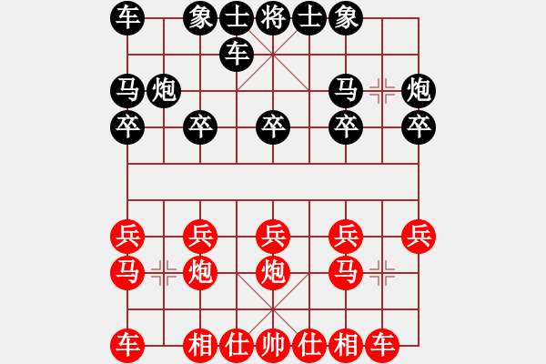 象棋棋谱图片：知兵好战(8级)-负-张真人(6级)中炮对龟背炮 - 步数：10 