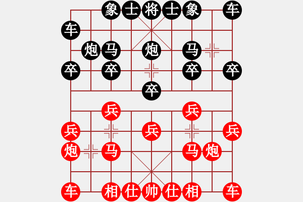 象棋棋譜圖片：仙人指路屏風(fēng)馬對中炮盤頭馬 - 步數(shù)：10 