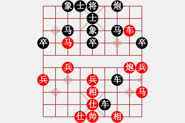 象棋棋譜圖片：Ｗǒ(灬鈦傻[紅] -VS- 臭棋筐子[黑] - 步數(shù)：40 