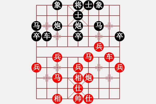 象棋棋譜圖片：千滴淚(6段)-勝-天翼(月將) 順炮直車(chē)對(duì)橫車(chē) 紅先上仕 - 步數(shù)：30 