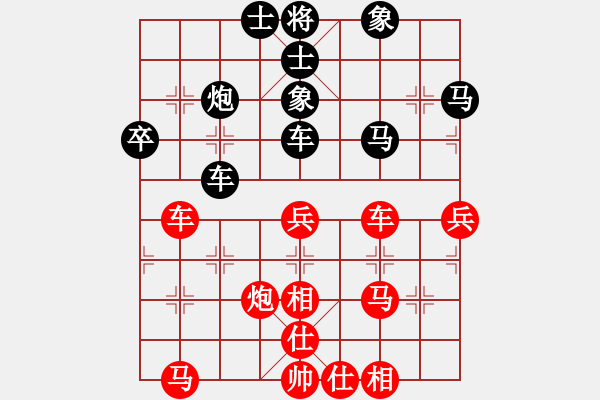 象棋棋譜圖片：zombx(8段)-和-自信沒有錯(9段) - 步數(shù)：40 