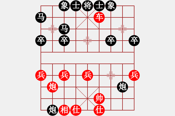 象棋棋譜圖片：熱血盟_象棋教父[紅] -VS- 熱血盟●溫柔一刀[黑][1] - 步數(shù)：30 