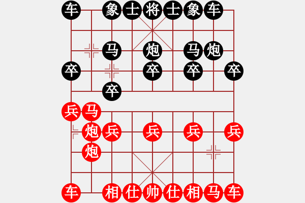 象棋棋譜圖片：12322局 A08-邊兵局-小蟲引擎24層 紅先和 天天AI選手 - 步數(shù)：10 