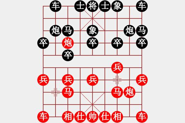 象棋棋譜圖片：對兵局(舍車砍炮,側(cè)擊成殺) - 步數(shù)：10 