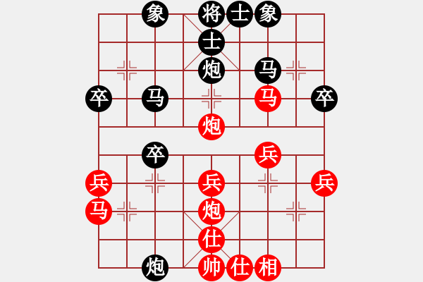 象棋棋譜圖片：獨(dú)馬踩無(wú)棋(6段)-和-飛翔過(guò)河(月將) - 步數(shù)：30 