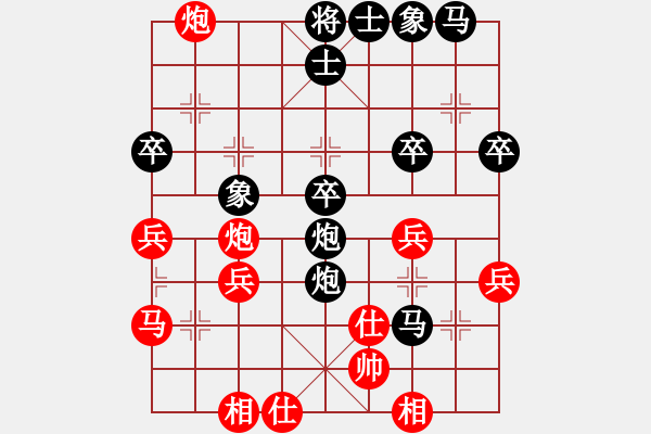 象棋棋譜圖片：20161018 后負(fù)QQ業(yè)四 中炮進(jìn)三兵邊馬對半途列炮雙正馬進(jìn)3卒 - 步數(shù)：50 