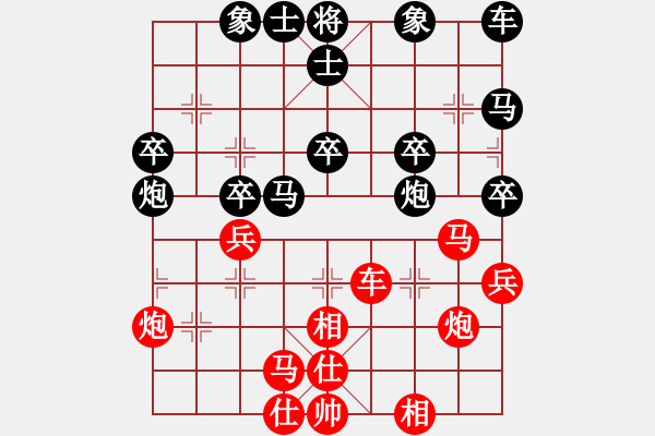 象棋棋譜圖片：皖南棋瘋(北斗)-和-掛機(jī)二(9f) - 步數(shù)：30 