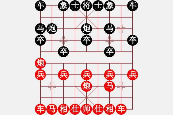 象棋棋譜圖片：順炮：雙炮串打勝兒子！ - 步數(shù)：10 