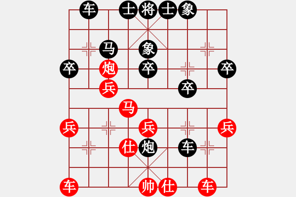 象棋棋谱图片：null(6段)-负-千虑(7段) 五七炮互进七兵对屏风马 - 步数：40 