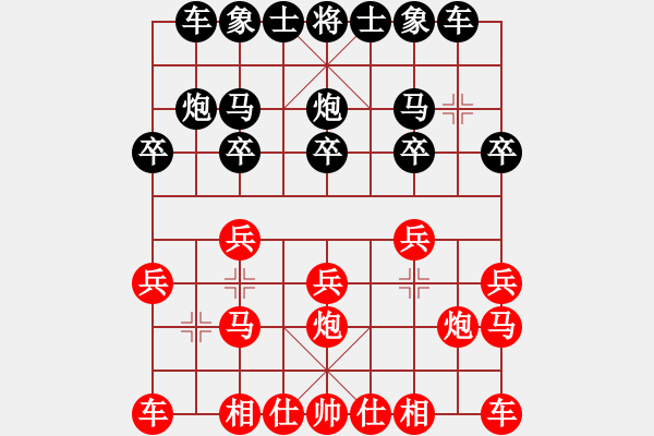 象棋棋譜圖片：20171011 后和天天業(yè)6-1 反向中炮緩開(kāi)車兩頭蛇邊馬對(duì)半途列炮 黑炮8平9 - 步數(shù)：10 