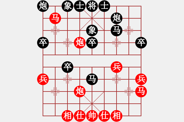 象棋棋譜圖片：20171011 后和天天業(yè)6-1 反向中炮緩開(kāi)車兩頭蛇邊馬對(duì)半途列炮 黑炮8平9 - 步數(shù)：40 