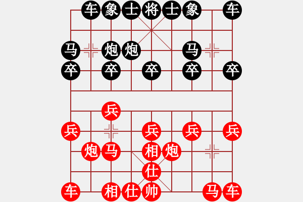 象棋棋譜圖片：過(guò)宮炮應(yīng)上仕（黑勝） - 步數(shù)：10 