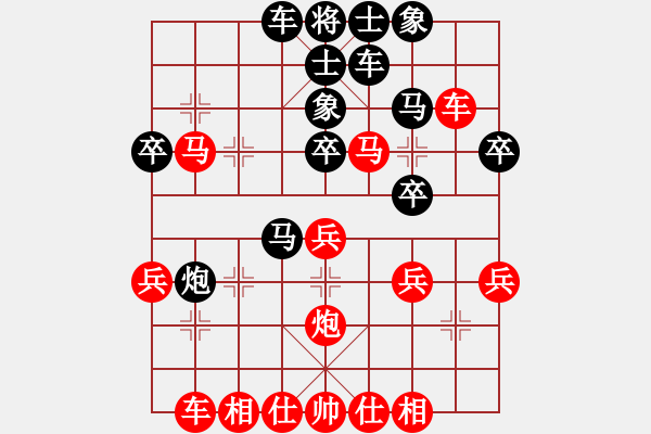 象棋棋譜圖片：獨醉庫測試(無極)-和-強機強軟(風魔) .pgn - 步數：30 