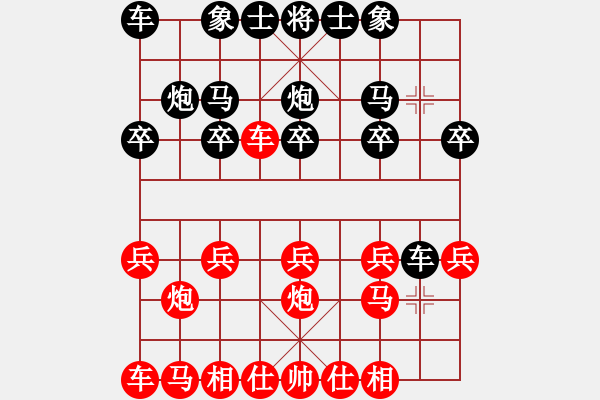 象棋棋譜圖片：順炮橫車過河壓馬另肋車破馬退窩57炮直車 - 步數(shù)：10 