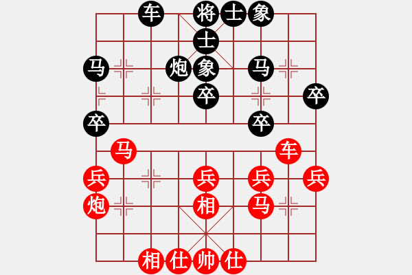 象棋棋譜圖片：球球通(9段)-和-山中傳棋(9段) - 步數(shù)：30 