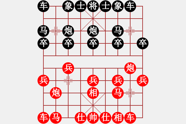 象棋棋譜圖片：徐向陽先勝萬三發(fā)（仙人指路飛相對卒底炮，12-04-03于萬三棋室） - 步數(shù)：10 