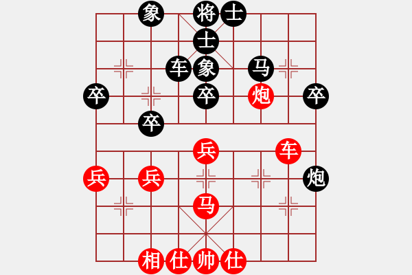 象棋棋谱图片：董旭彬     先和 黄海林     - 步数：40 