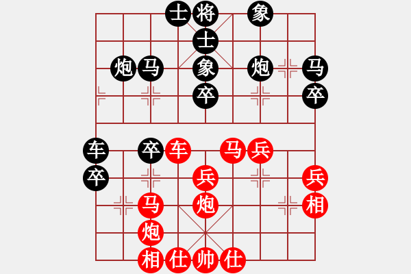 象棋棋譜圖片：夏激揚(yáng)紅勝葬心〖五七炮互進(jìn)三兵對屏風(fēng)馬邊卒右馬外盤河 紅左橫車對黑飛右象〗｛注｝ - 步數(shù)：40 