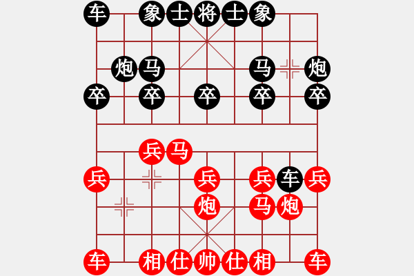 象棋棋譜圖片：初學(xué)者之一(4段)-和-馬天行(4段) - 步數(shù)：10 