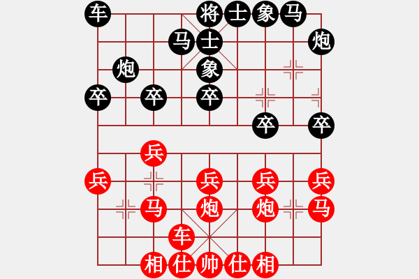 象棋棋谱图片：2020全国象甲联赛预选赛谢卓淼先和杨铭9 - 步数：20 