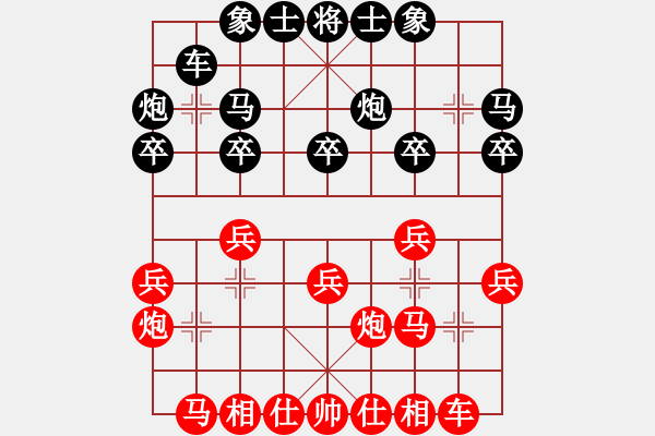 象棋棋譜圖片：中國香港 黃學(xué)謙 和 中國 許銀川 - 步數(shù)：20 