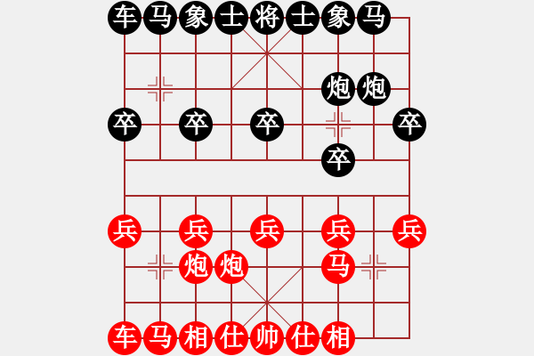 象棋棋譜圖片：過宮炮對黑7路卒7路炮（基本格式） - 步數(shù)：10 