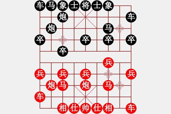 象棋棋谱图片：醉棋渡河[红] -VS- 从零开始[黑] - 步数：10 