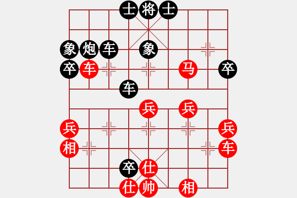 象棋棋谱图片：第53局红进三七兵对黑右横车（三） - 步数：43 