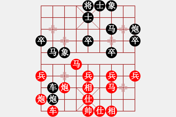 象棋棋譜圖片：中炮七路快馬對屏風(fēng)馬  (黑士4進5）   曉鶯殘月(6星)-負(fù)-曉白無敵手(風(fēng)魔) - 步數(shù)：30 