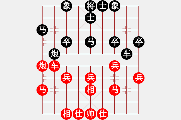 象棋棋譜圖片：順炮直車(chē)對(duì)橫車(chē)(一) - 步數(shù)：35 