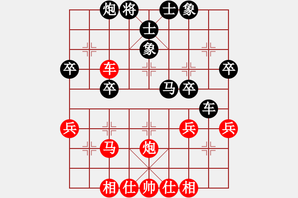 象棋棋譜圖片：云[紅] -VS-行者必達(dá) [黑]【中炮過河車進中兵 負(fù) 屏風(fēng)馬平炮兌車】 - 步數(shù)：40 