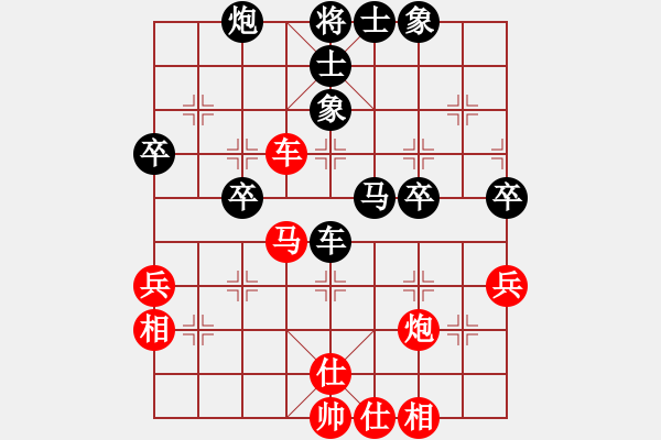 象棋棋譜圖片：云[紅] -VS-行者必達(dá) [黑]【中炮過河車進中兵 負(fù) 屏風(fēng)馬平炮兌車】 - 步數(shù)：50 