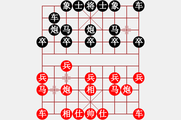 象棋棋譜圖片：象棋諾貝爾飛相對右馬先勝中級棋手 - 步數(shù)：10 