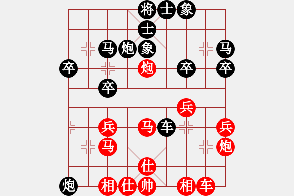 象棋棋譜圖片：904375801[紅先負(fù)] -VS- 贏一盤實(shí)在難[黑] 過宮炮對(duì)進(jìn)左馬 - 步數(shù)：30 