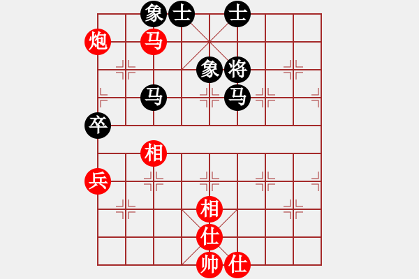 象棋棋譜圖片：中炮過(guò)河車互進(jìn)七兵對(duì)屏風(fēng)馬飛象 黑炮2進(jìn)1 紅橫車 progress(8段)-和-三星拱照(6段) - 步數(shù)：110 