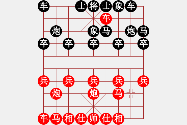 象棋棋譜圖片：015右炮橫車破纏角馬象局 - 步數：10 