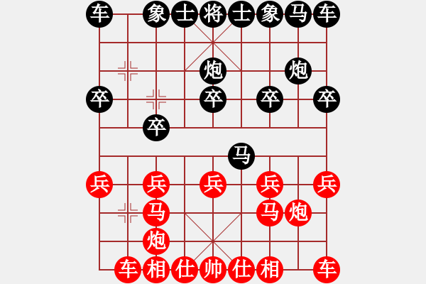 象棋棋譜圖片：小鶴棋譜014起馬退炮對當(dāng)頭炮紅先勝1 - 步數(shù)：10 