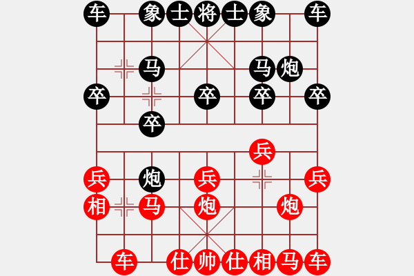 象棋棋譜圖片：Name1[紅] -VS- Name2[黑] - 步數(shù)：10 