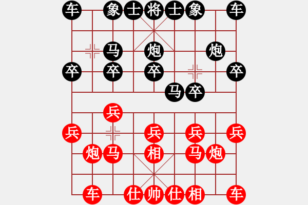 象棋棋譜圖片：水墨丹青[紅] -VS- 山雞[黑] - 步數(shù)：10 