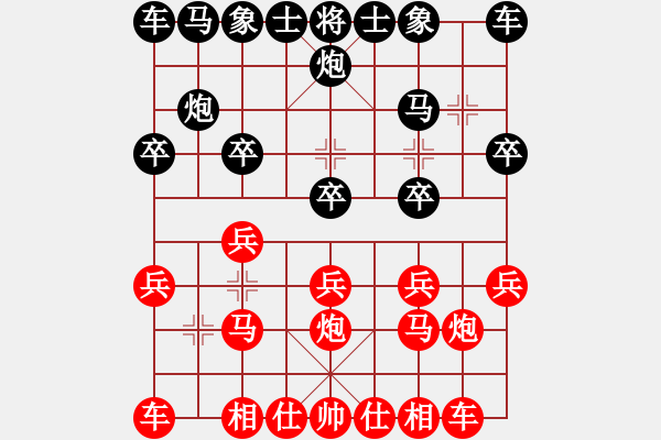 象棋棋譜圖片：2022.1.11.3JJ五分鐘先勝仙人指路對左中炮 - 步數(shù)：10 