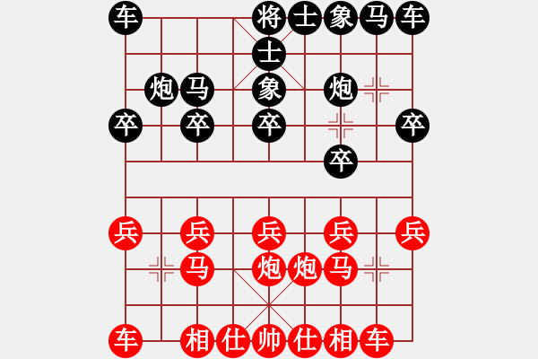 象棋棋譜圖片：1087局 A50- 仕角炮局-業(yè)1-1先負小蟲引擎23層 - 步數(shù)：10 