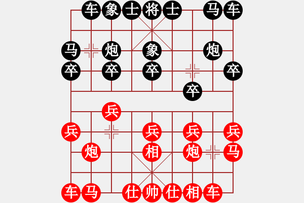 象棋棋谱图片：北京威凯＆金环建设京冀联队 孟繁睿 胜 河南楚河汉界弈强队 赵金成 - 步数：10 