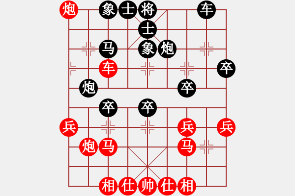 象棋棋譜圖片：屠景明 中炮盤頭馬對(duì)屏風(fēng)馬 直車篇 第四部分過(guò)河車對(duì)兩頭蛇類 第三十六局 直橫車對(duì)上右炮兌貼身車 - 步數(shù)：40 