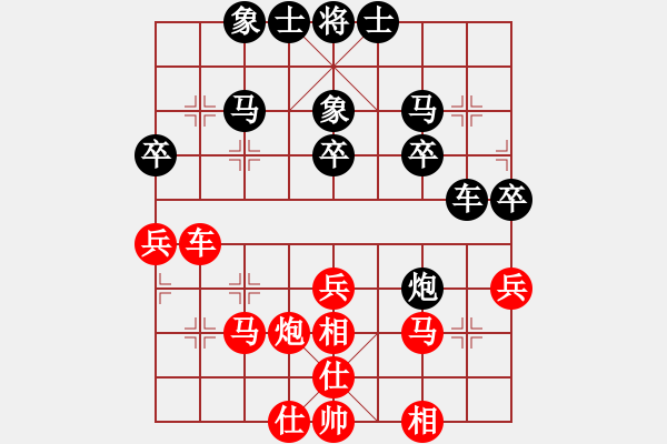 象棋棋譜圖片：山東省棋牌運動管理中心 李越川 和 江蘇棋院 董毓男 - 步數(shù)：40 