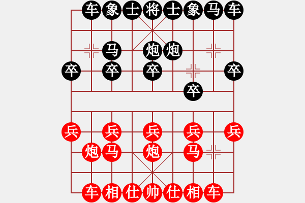 象棋棋譜圖片：列炮局（紅勝） - 步數(shù)：10 